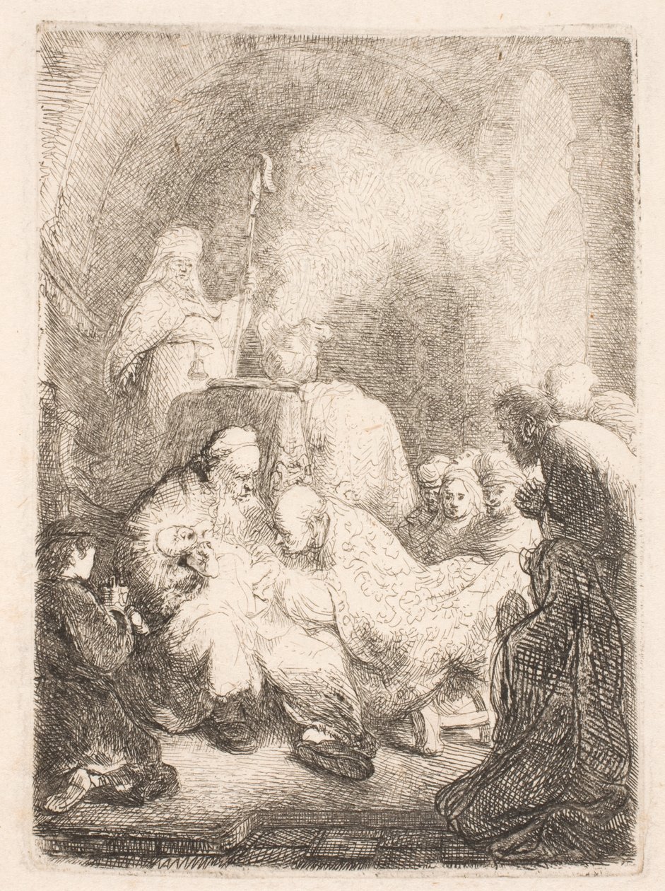 Omskjæringen: liten plate av Rembrandt van Rijn