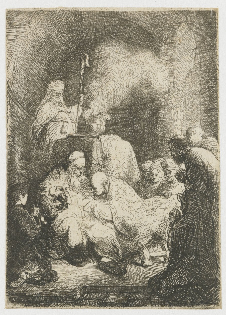 Omskjæringen: liten plate av Rembrandt van Rijn