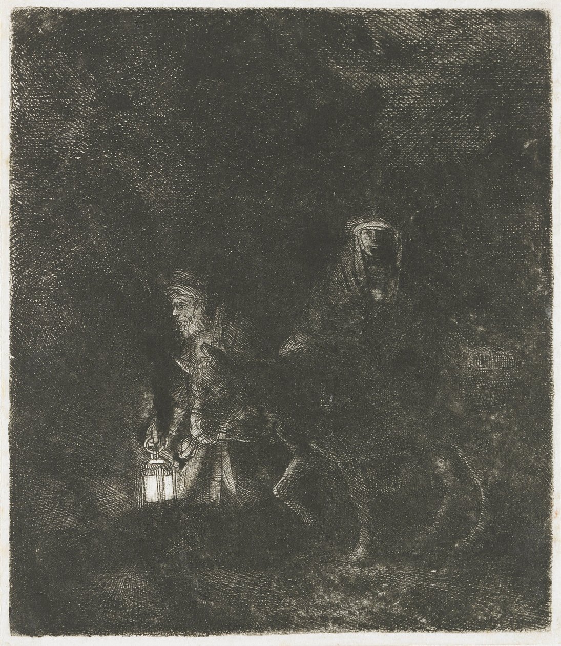 Flyturen til Egypt: et nattstykke av Rembrandt van Rijn