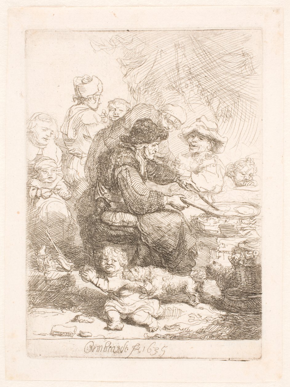 Pannekakekvinnen av Rembrandt van Rijn