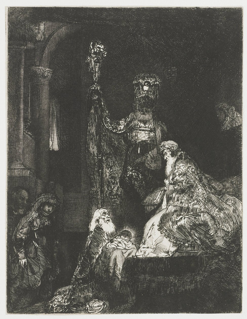 Presentasjonen i templet på den mørke måten av Rembrandt van Rijn