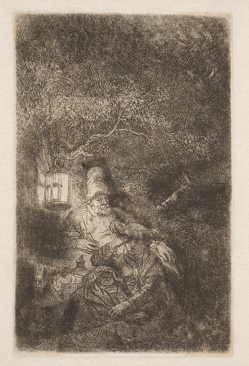 Resten av flyturen: et nattstykke av Rembrandt van Rijn