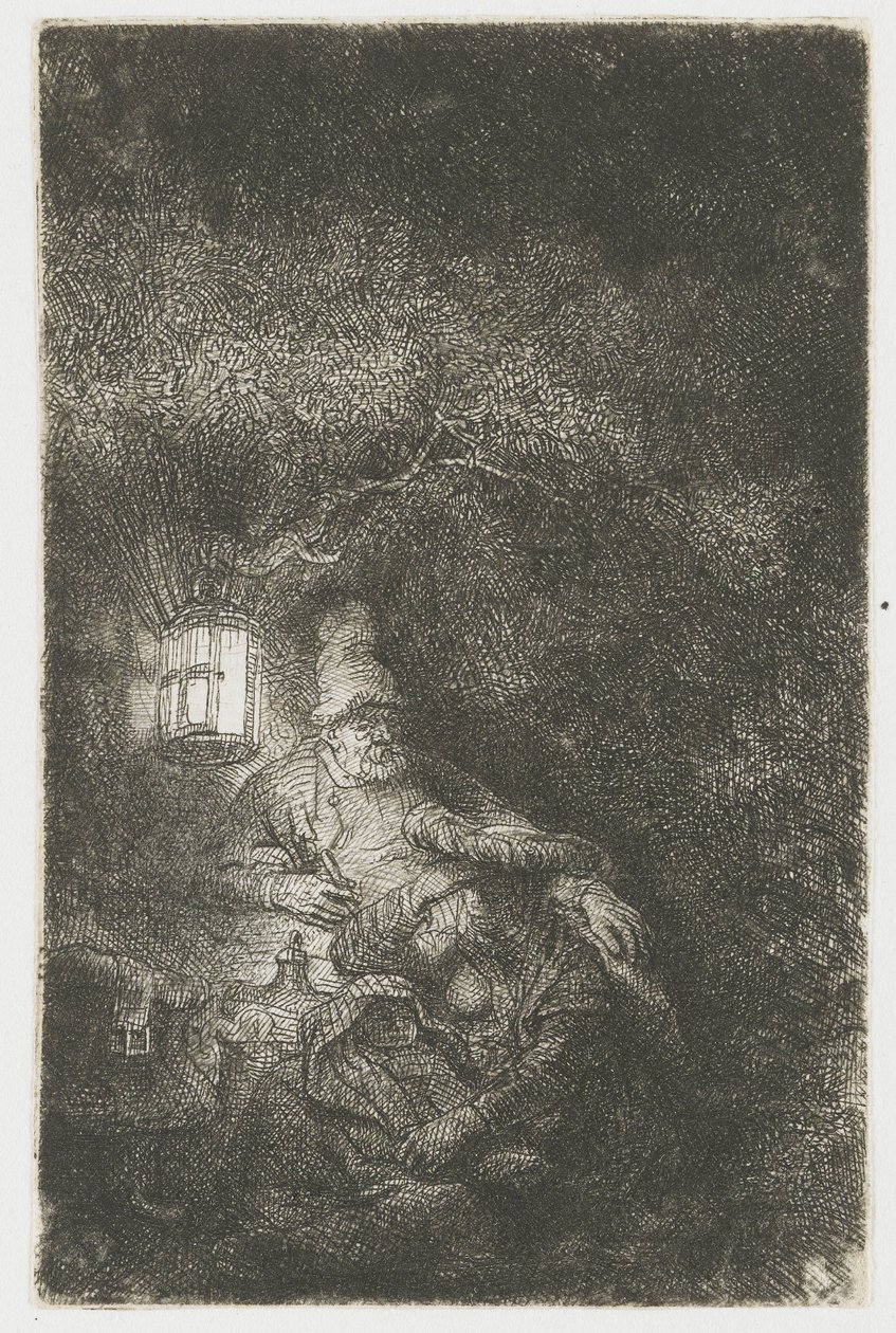 Resten av flyturen til Egypt: et nattstykke av Rembrandt van Rijn