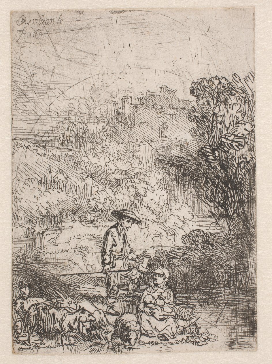 Hyrden og familien hans av Rembrandt van Rijn