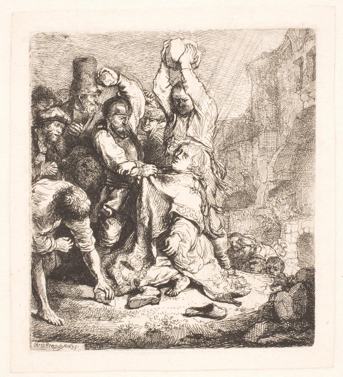 Steiningen av S. Stephen av Rembrandt van Rijn