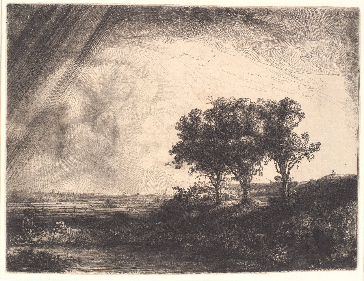 De tre trærne av Rembrandt van Rijn