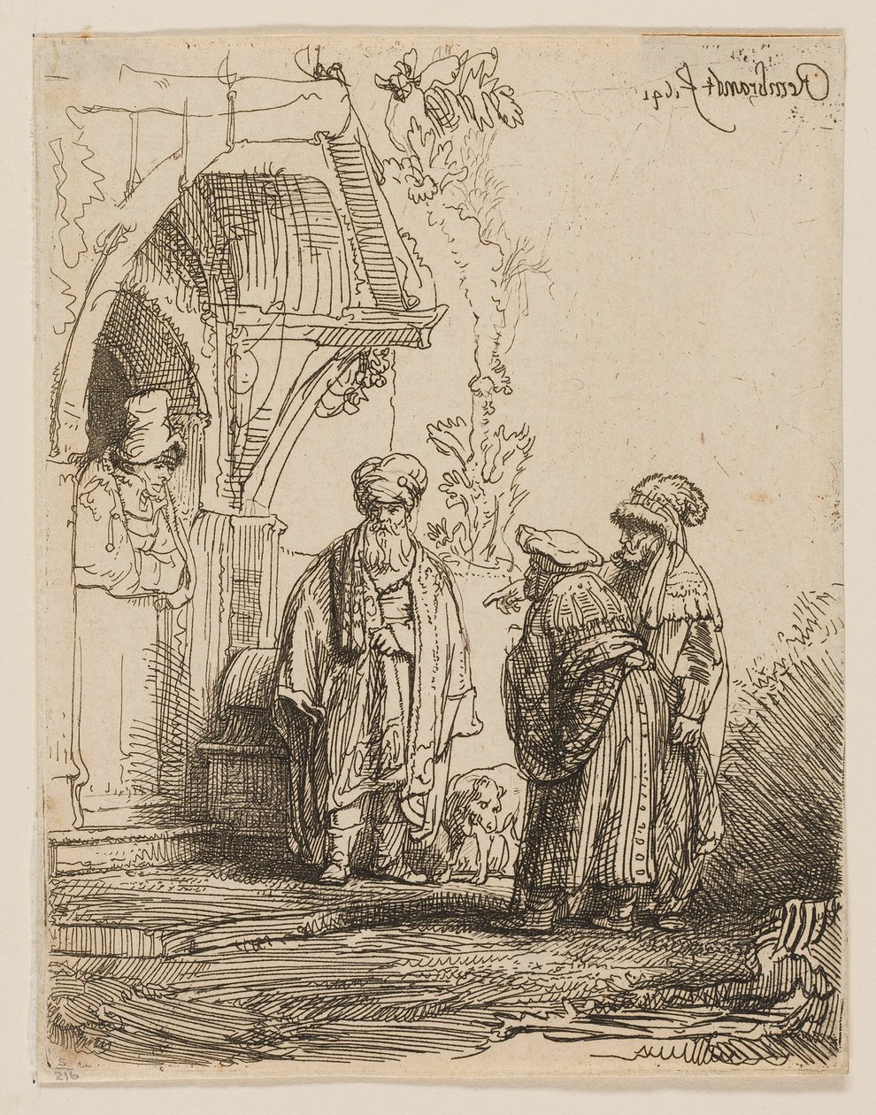 Tre orientalske skikkelser (Jacob og Laban?) av Rembrandt van Rijn