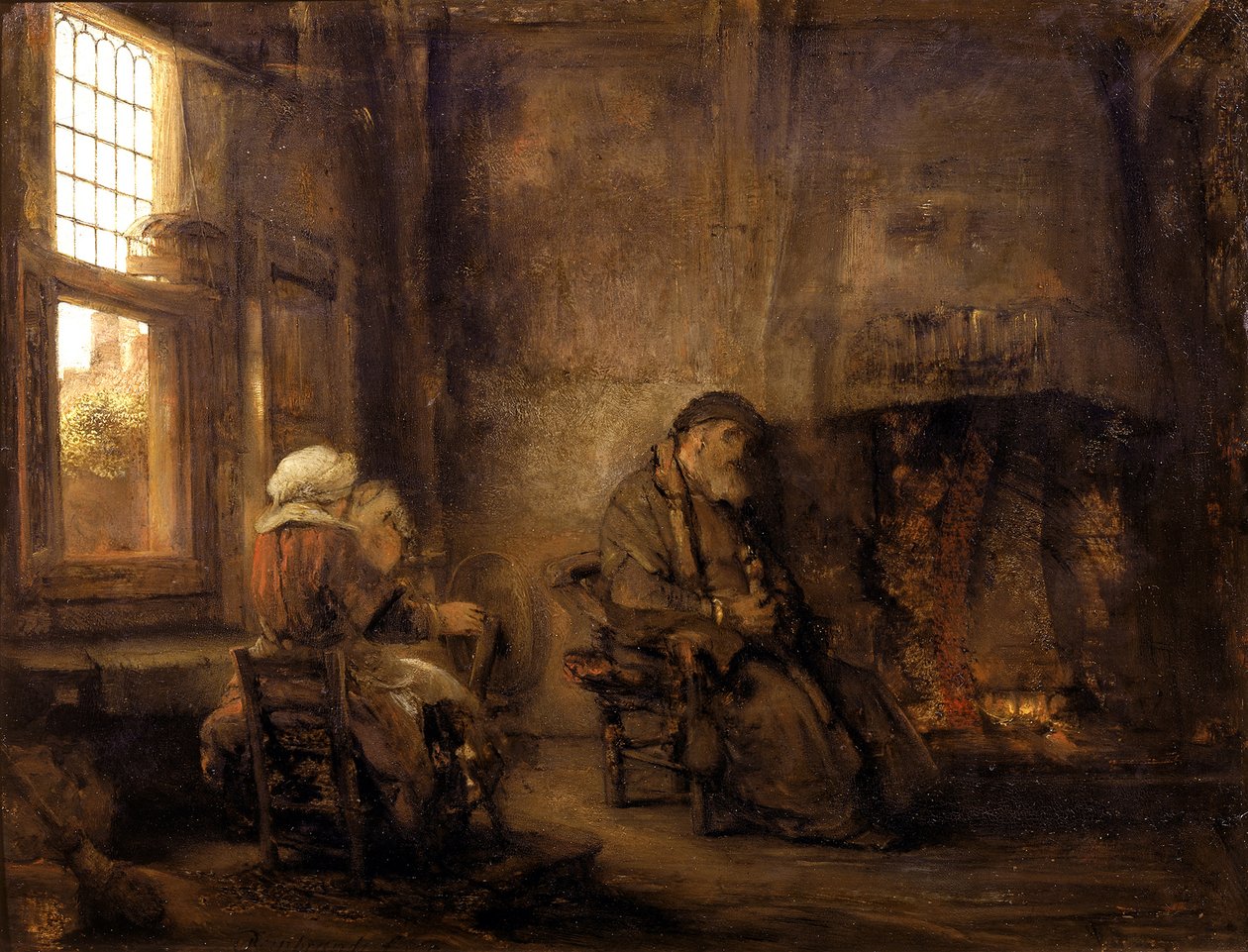 Tobit og Anna venter på at sønnen skal komme tilbake, 1659 av Rembrandt van Rijn