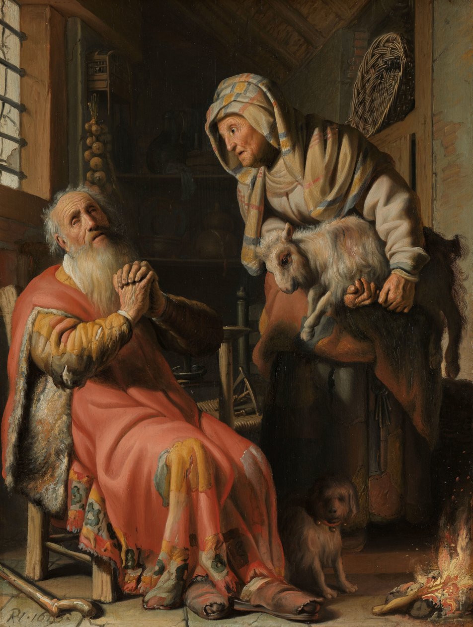 Tobit og Anna med ungen av Rembrandt van Rijn