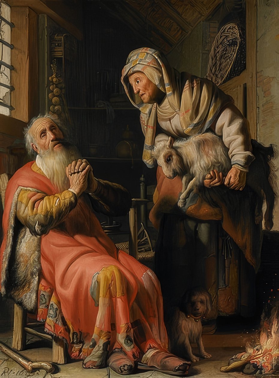 Tobit anklager Anna. 1626 av Rembrandt van Rijn