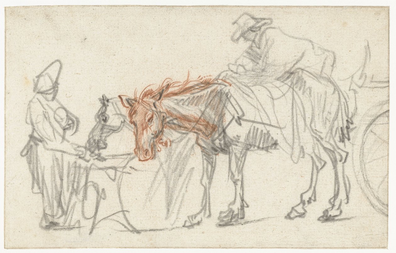 To hester ved en rasteplass av Rembrandt van Rijn