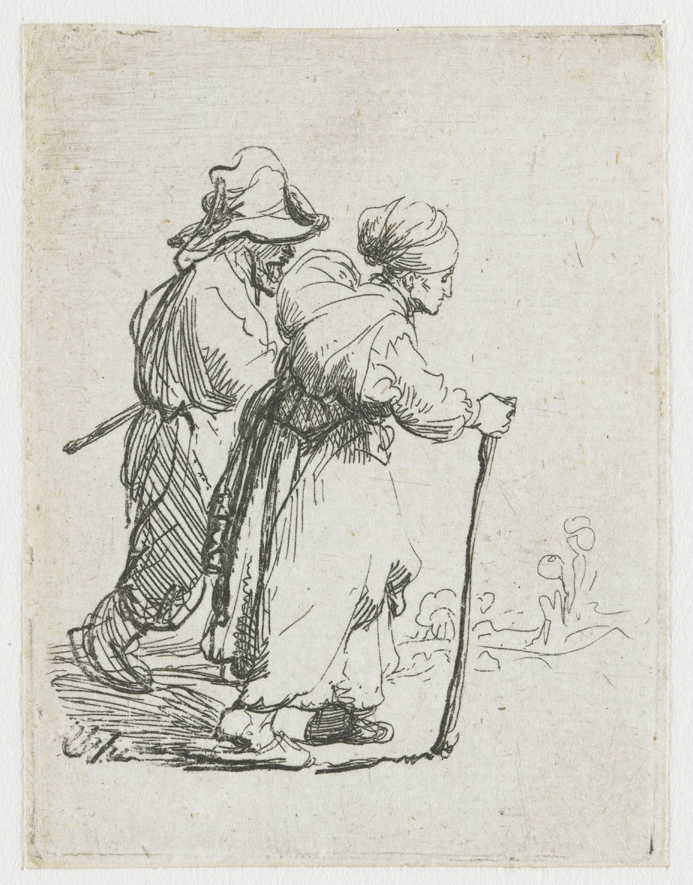 To landstrykere, en mann og en kvinne av Rembrandt van Rijn