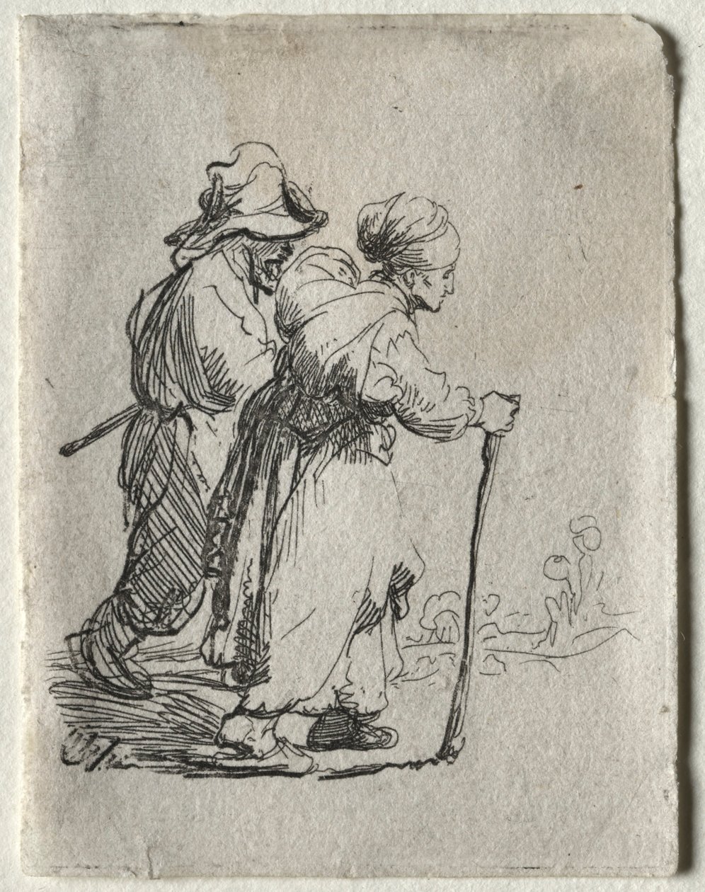 To tramper, en mann og en kvinne, ca. 1634. av Rembrandt van Rijn