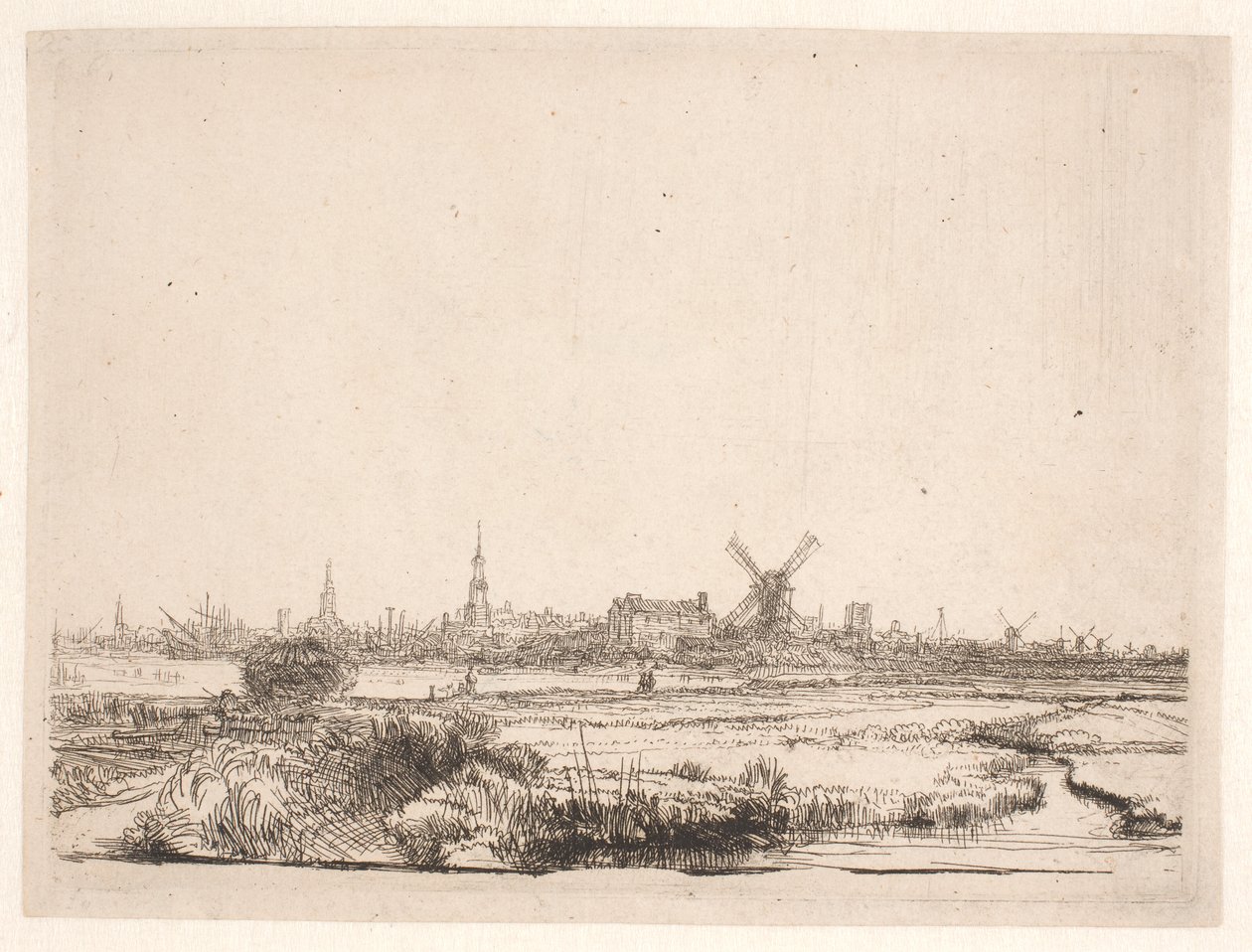 Utsikt mot Amsterdam av Rembrandt van Rijn
