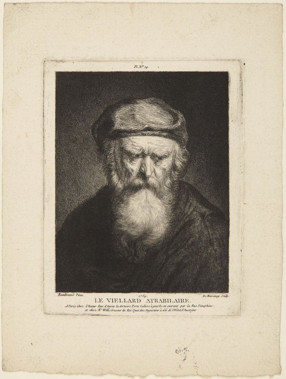 Dyster gammel mann av Rembrandt van Rijn