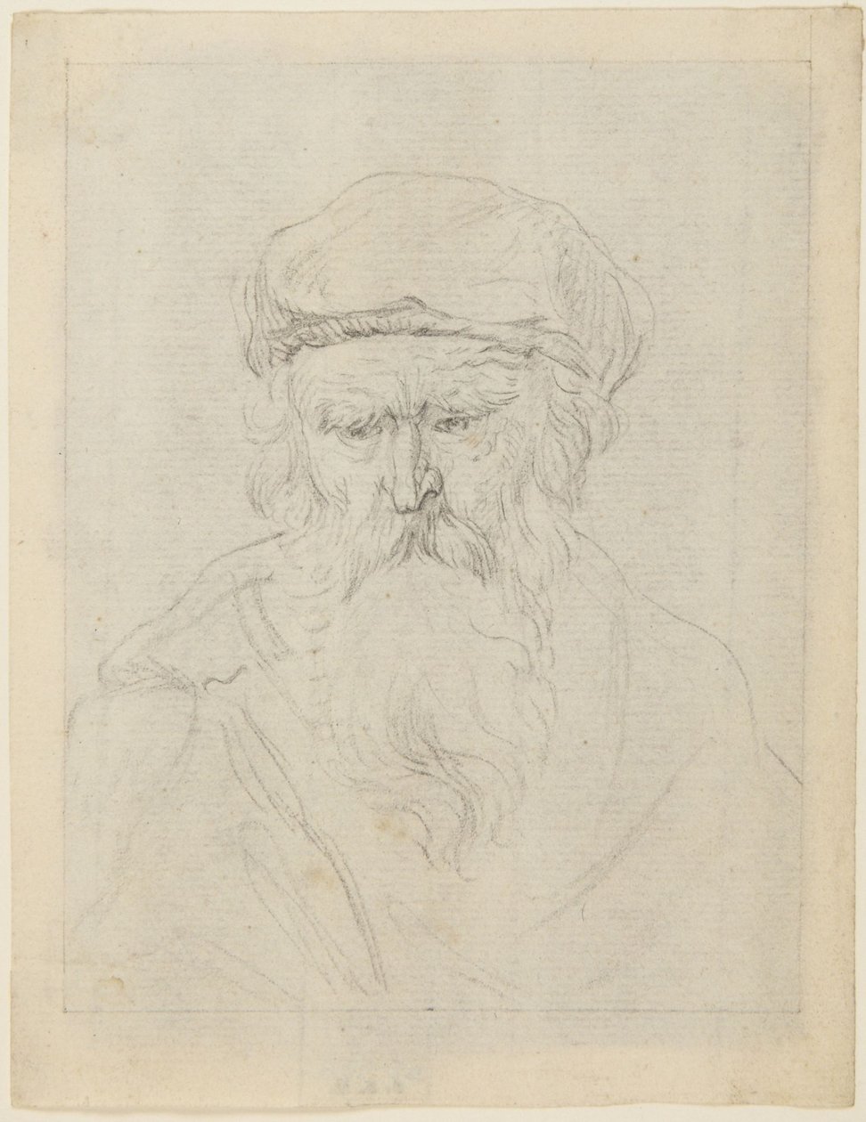Tverr gammel mann av Rembrandt van Rijn