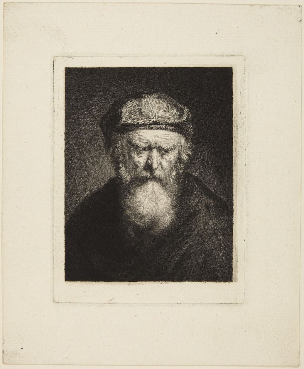 Irritabel gammel mann av Rembrandt van Rijn