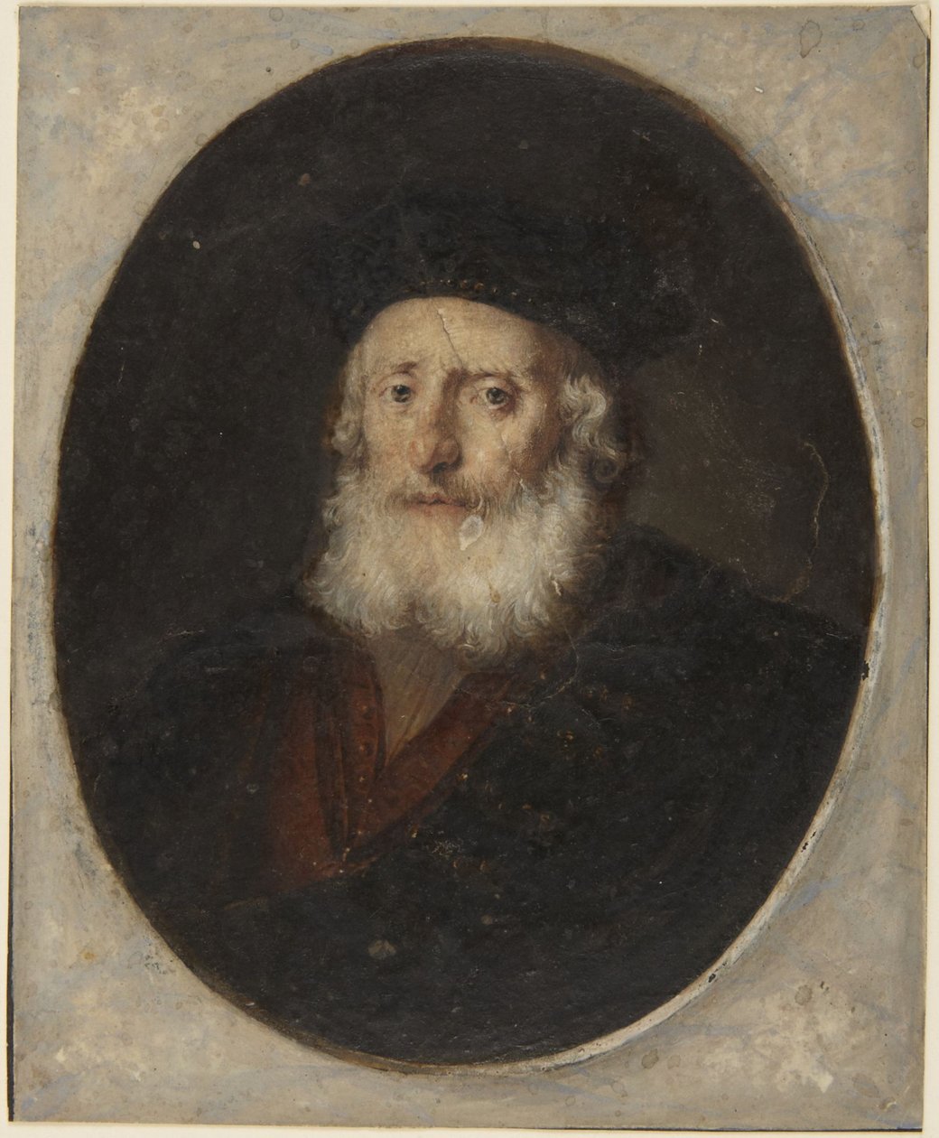 Gammel mann med toque av Rembrandt van Rijn