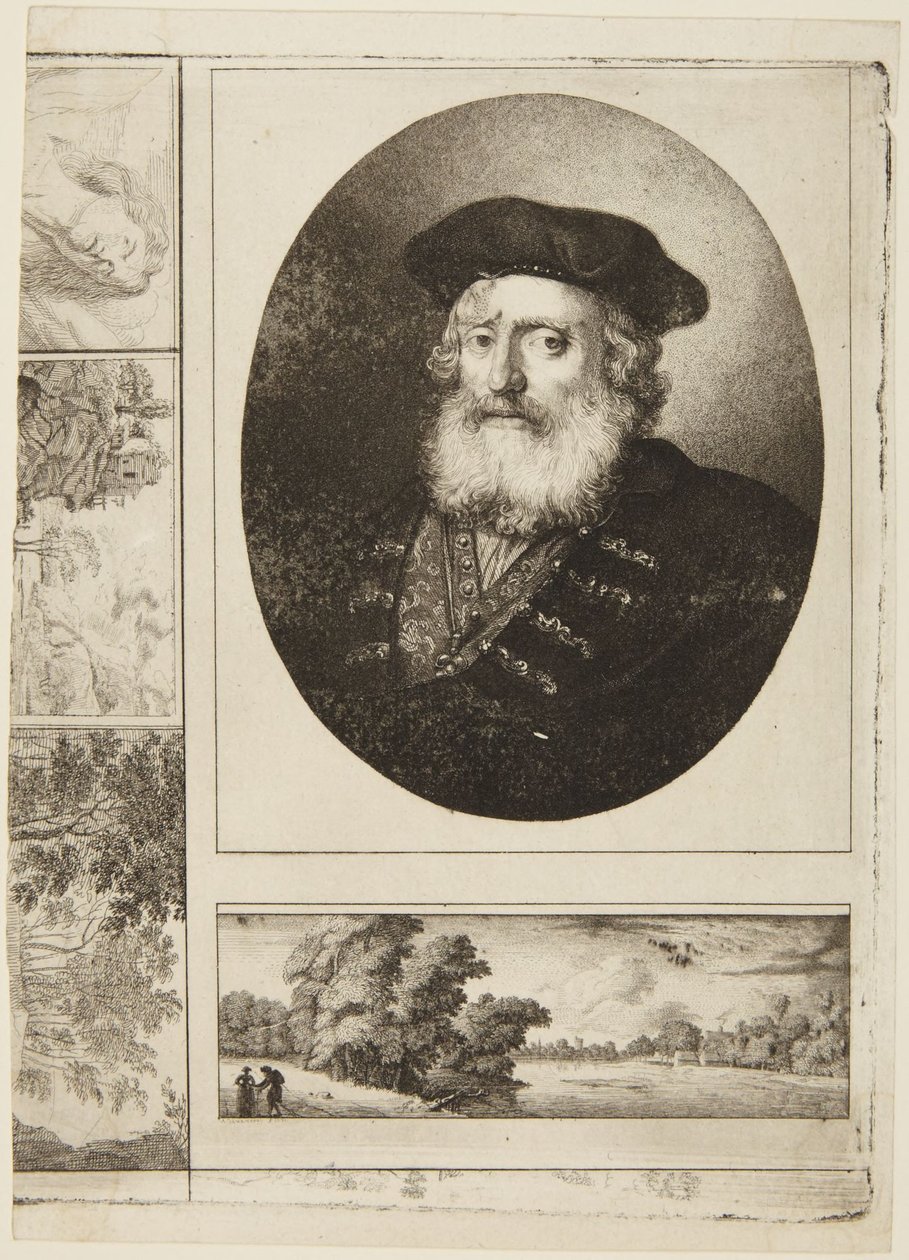 Gammel mann med toque av Rembrandt van Rijn