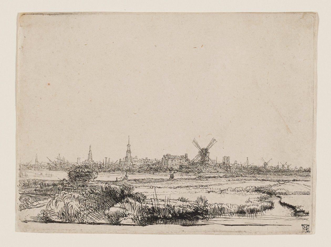 Utsikt over Amsterdam av Rembrandt van Rijn