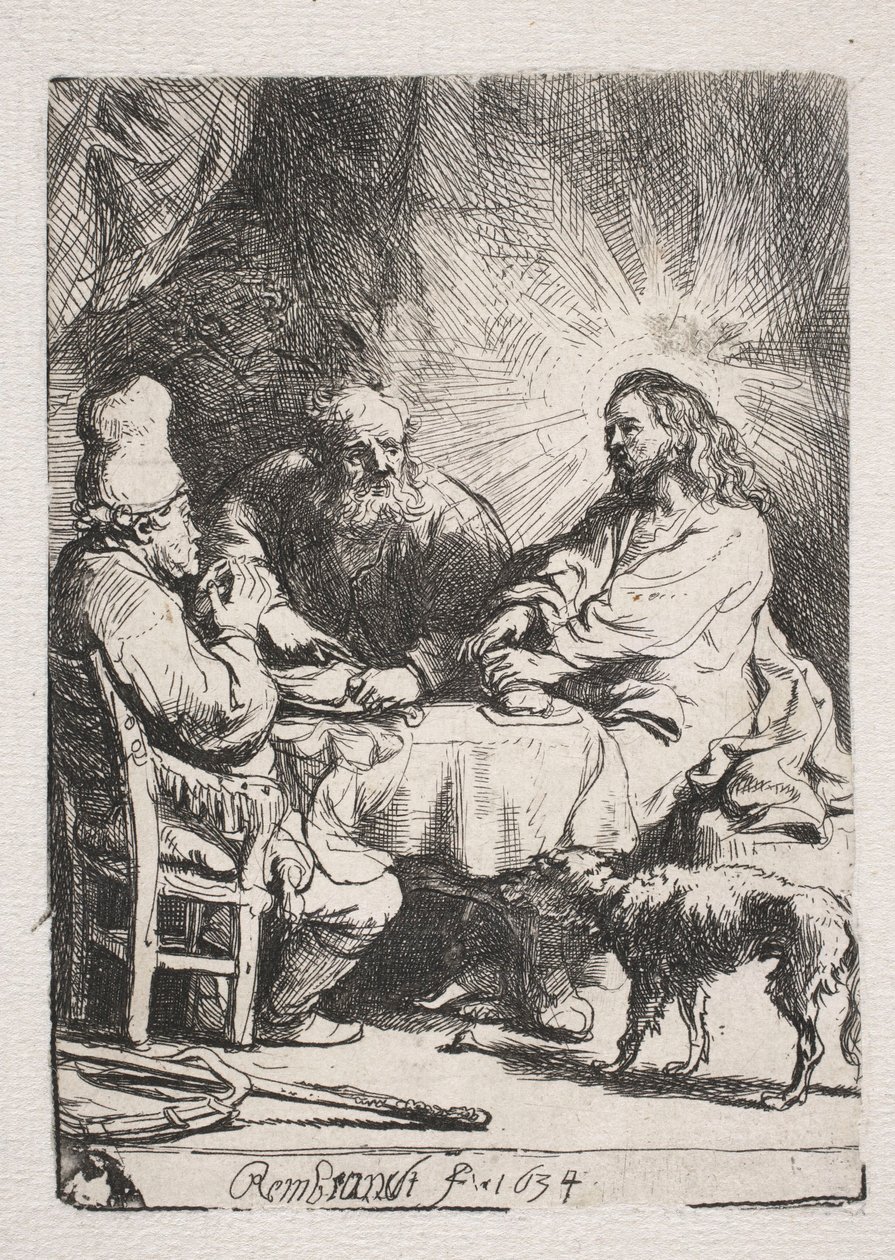 Middagen i Emmaus (liten plate) av Rembrandt van Rijn