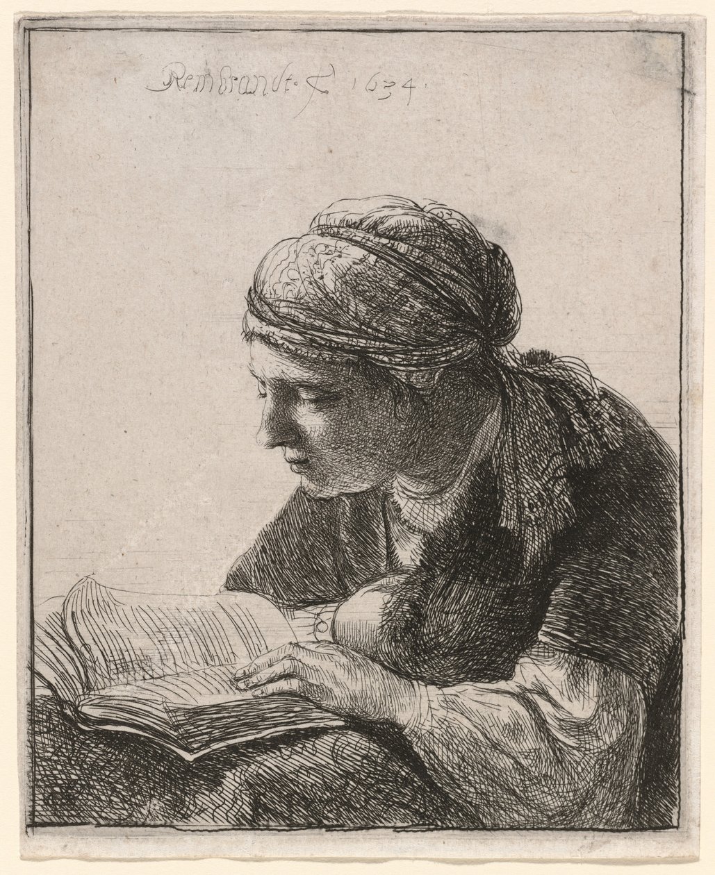 Kvinne som leser av Rembrandt van Rijn