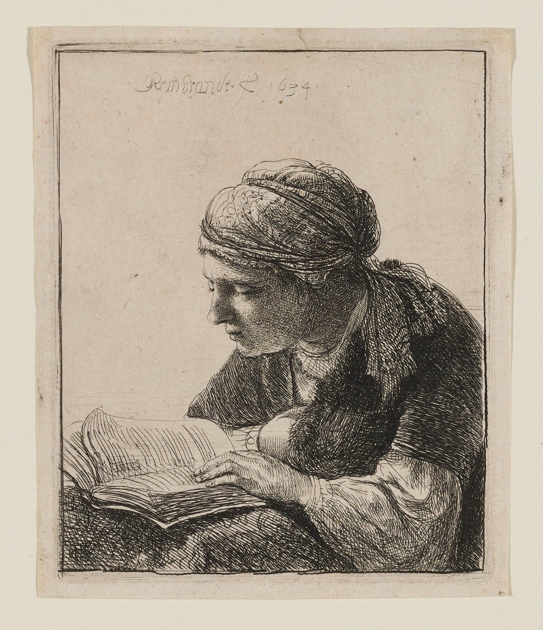 Kvinne som leser av Rembrandt van Rijn