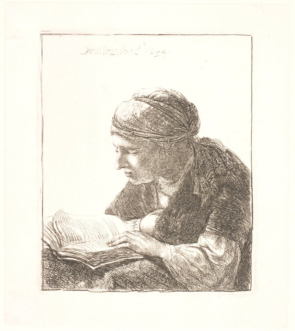 Kvinne som leser av Rembrandt van Rijn