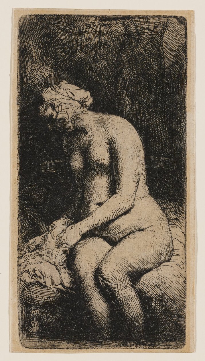 Kvinne med føttene i en bekk av Rembrandt van Rijn
