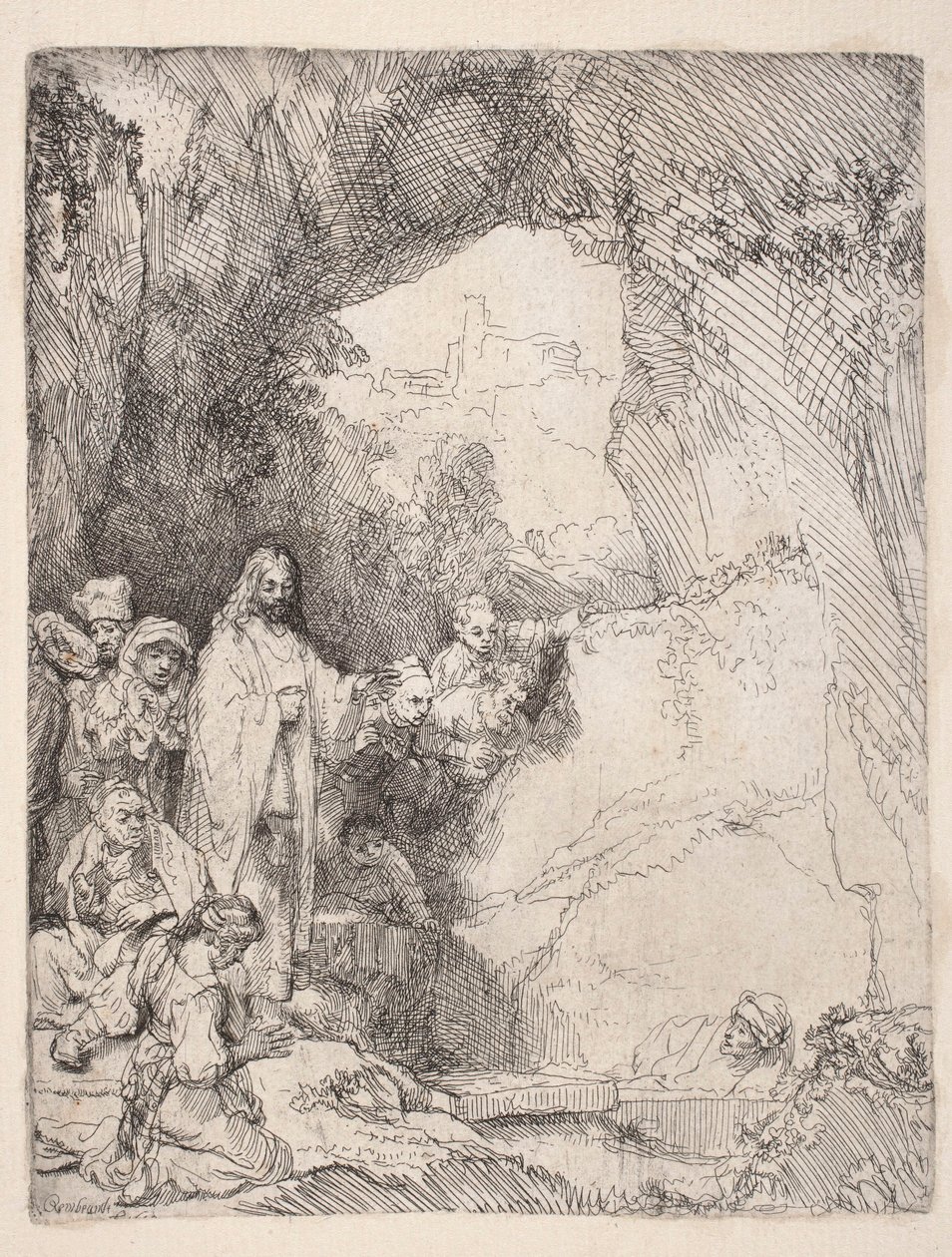 Lazarus’ oppstandelse (liten tavle) av Rembrandt van Rijn