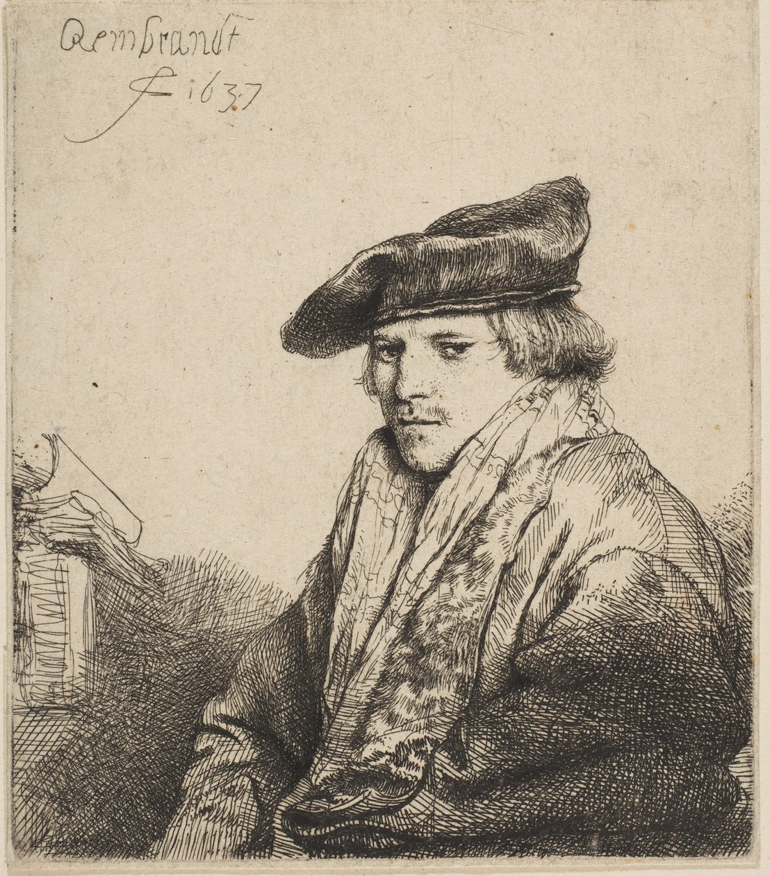 Ung mann i en fløyelshette Ferdinand Bol, 1637. av Rembrandt van Rijn