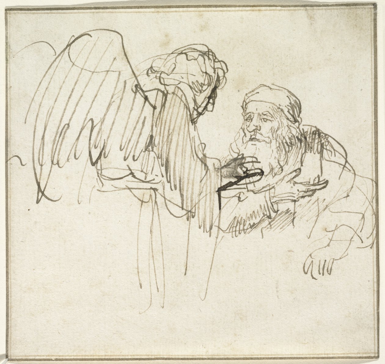 Sakarias og engelen, ca. 1635 av Rembrandt van Rijn