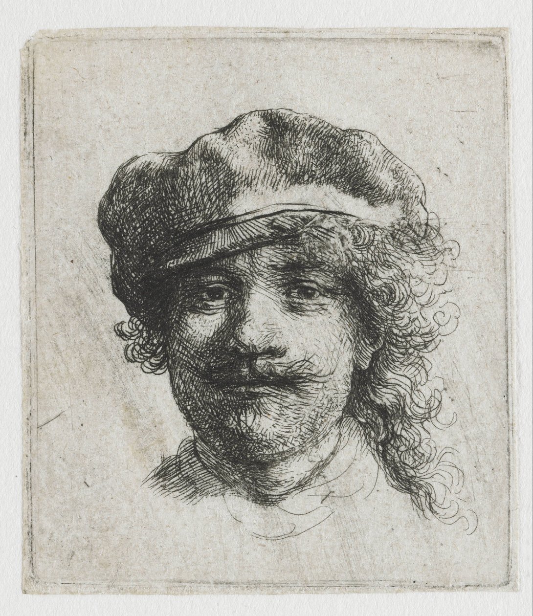 Selvportrett med beret av Rembrandt van Rijn