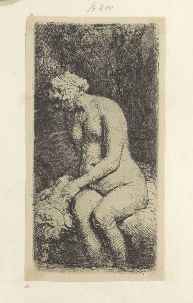 Sittende naken kvinne Recueil de quatre-vingt-cinq estampes originales (serietittel) av Rembrandt van Rijn