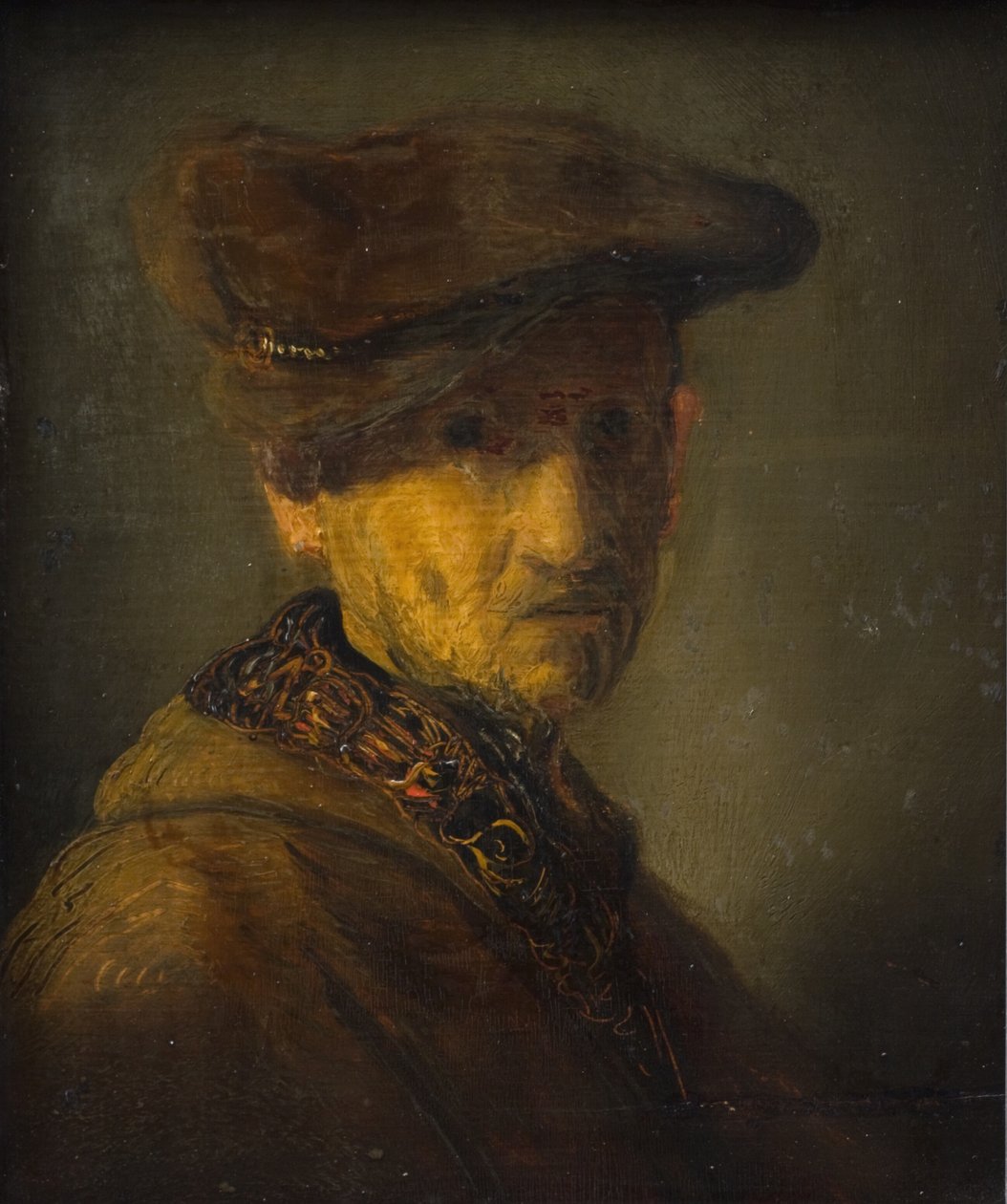 Mann med hatt. (Portrett av Rembrandts far) av Rembrandts skole