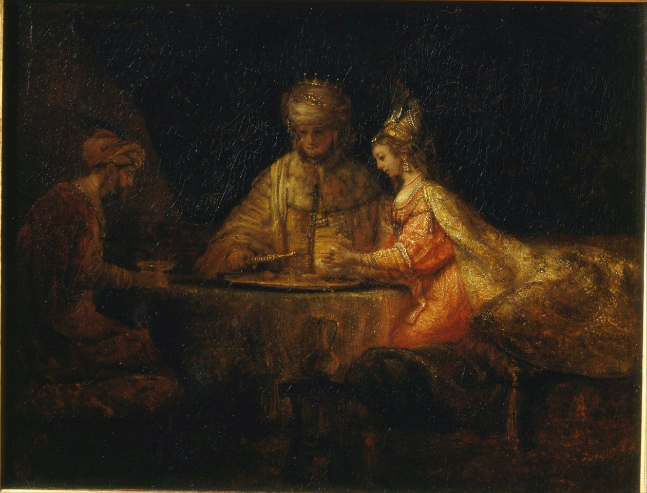 Ahasveros, Haman og Esther av Rembrandt van Rijn
