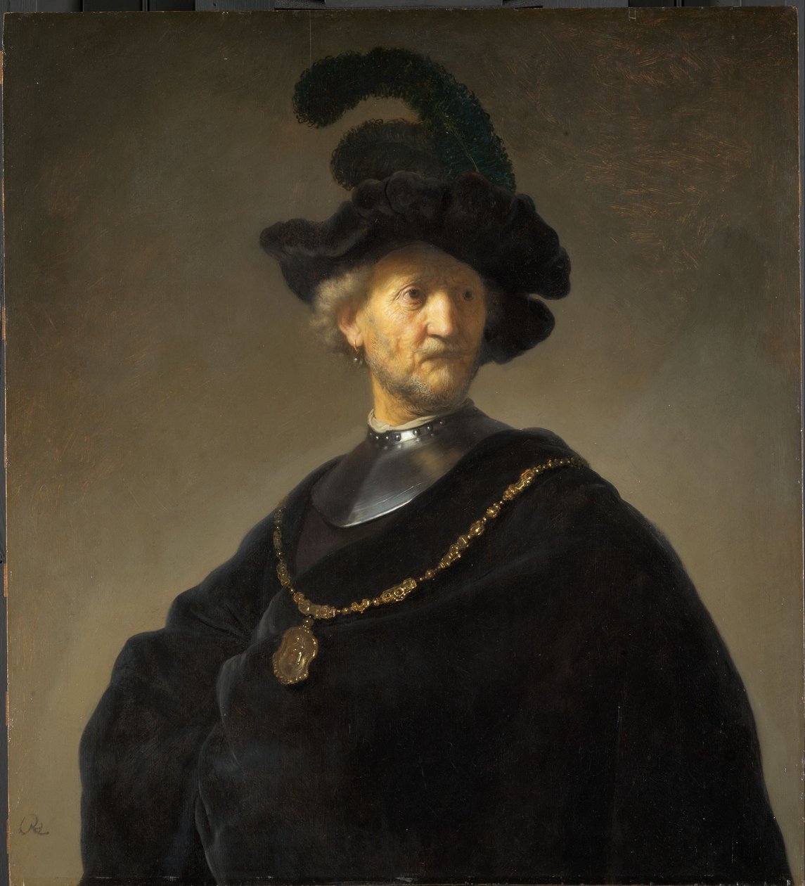 Gammel mann med gullkjede av Rembrandt van Rijn