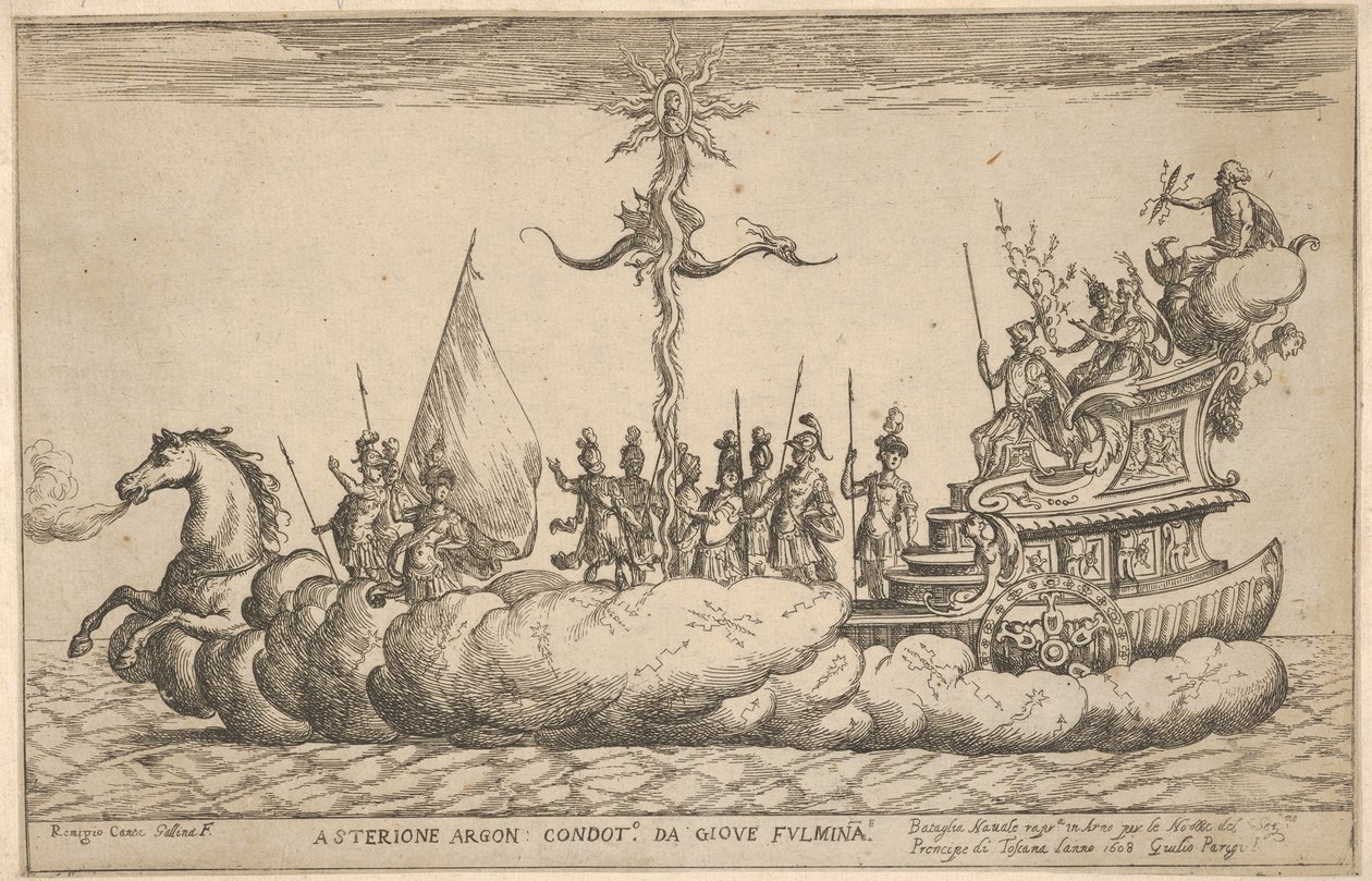Asterion, fra serien Vessels of the Argonauts for bryllupsfeiringen til Cosimo..., 1608. av Remigio Cantagallina