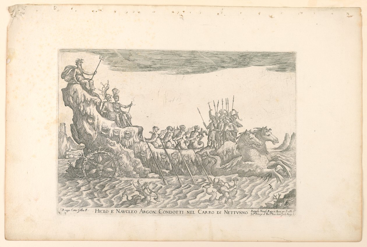 Hiclo og Naucleus argon. ledet i Neptuns vogn, fra Vessels of the Argonauts for bryllupsfeiringen til Cosimo de 