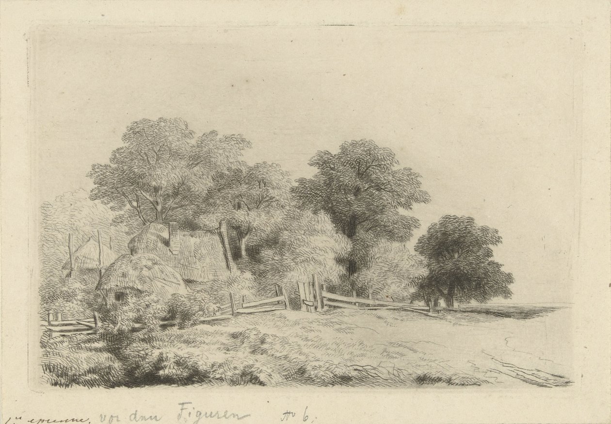 Gård ved et gjerde av Remigius Adrianus Haanen