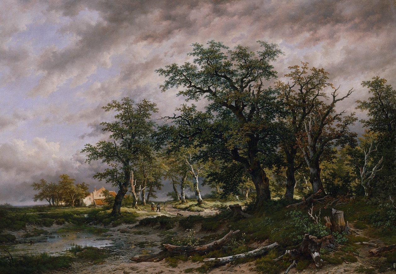 Stort nederlandsk landskap av Remigius Adrianus van Haanen