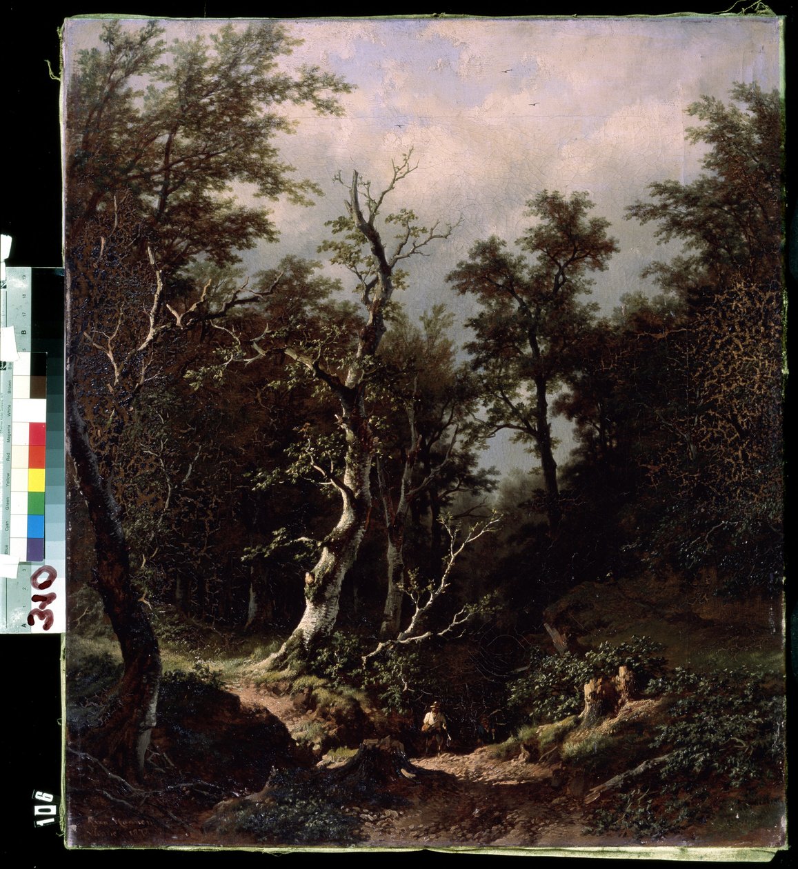 Paysage de foret (skogslandskap). Peinture de Remigius Adrianus van Haanen (Remy ou Remi Adrien van Hannen av Remigius van Haanen