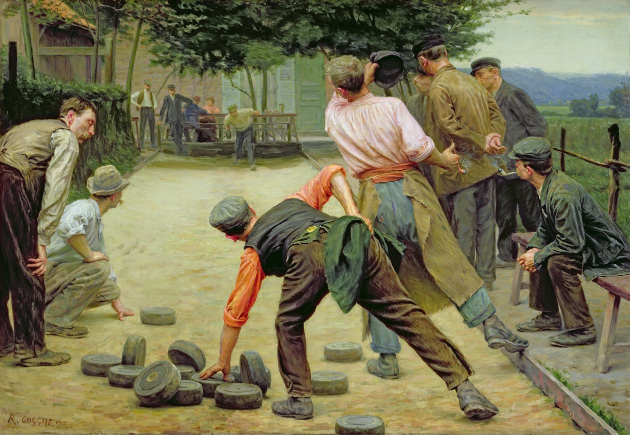 A Game of Bourles i Flandern, 1911 av Remy Cogghe