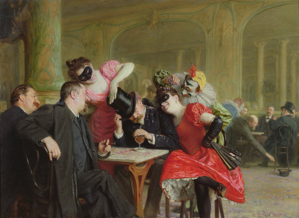 Karnevalet på Hotel Ferraille, 1901 av Remy Cogghe
