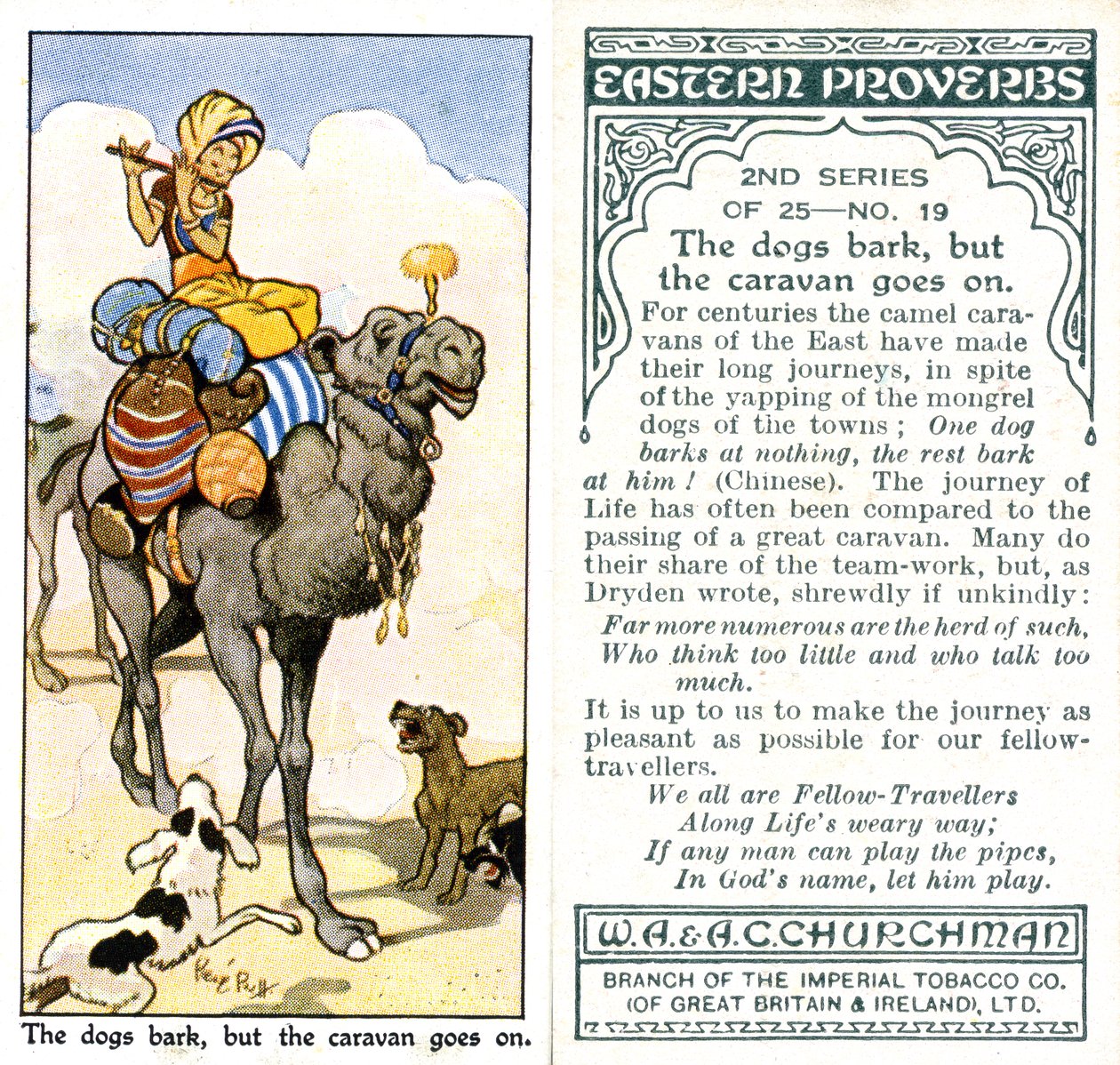 Hundene bjeffer, men campingvognen fortsetter, 1932 av René Bull