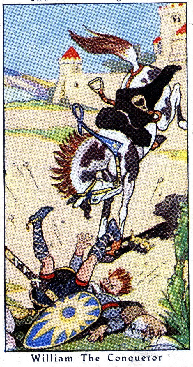 Vilhelm Erobreren falt fra hesten sin 9. september 1087 ved Saint-Gervais nær Rouen, Normandie, 1936 av René Bull
