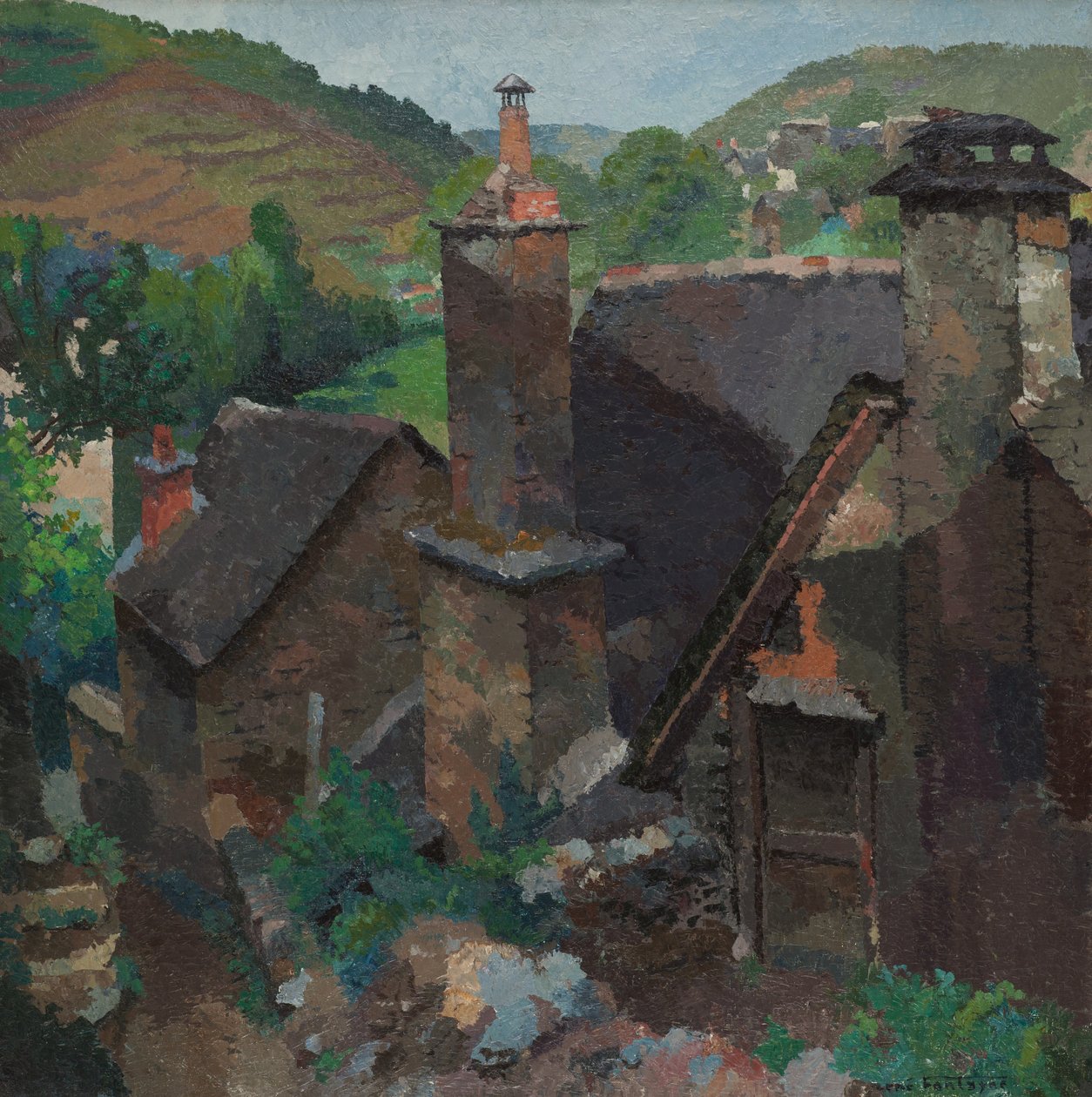 Gammel skorstein i Estaing, Aveyron av René Fontayne
