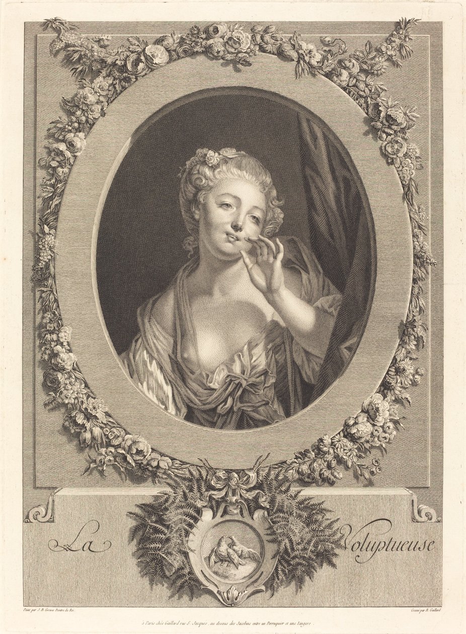 Det vellystige av René Gaillard after Jean Baptiste Greuze