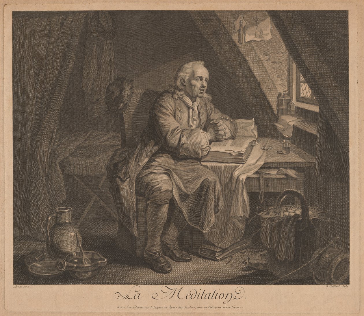 Meditasjon av René Gaillard, after Johann Eleazar Schenau