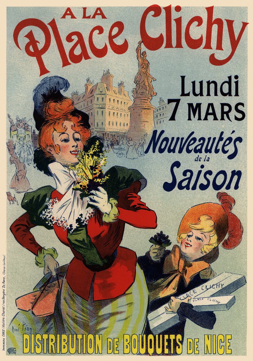 A la Place Clichy-plakat, 1890-tallet av René Louis Péan